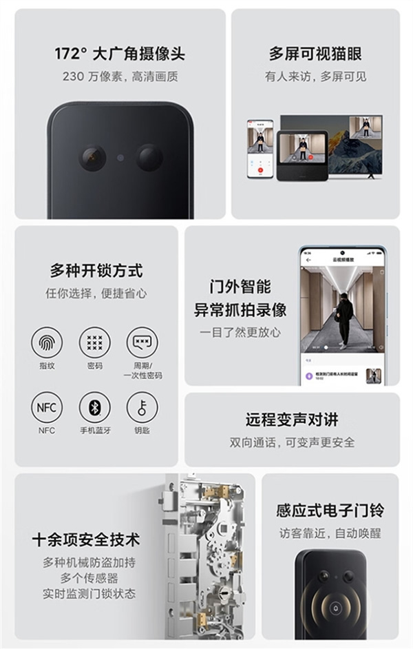 自帶可視對講!小米智能門鎖E20貓眼版發布:1299元 自帶可視對講!小米智能門鎖E20貓眼版發布:1299元