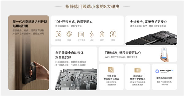 1299元 小米智能門鎖2指靜脈版發(fā)布:濕手可用 自研鎖體 1299元 小米智能門鎖2指靜脈版發(fā)布:濕手可用 自研鎖體