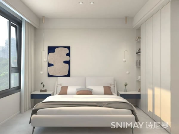 淺指智能鎖98㎡極簡兩居室,打造輕盈質感家居_14